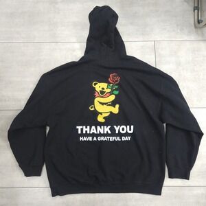 Market Grateful Dead Thank You Have A Grateful Day Hoodie Black XXL Mens